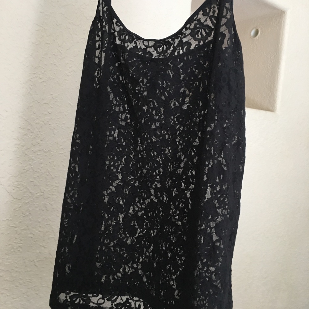 XL. George brand Black flower laced tank top.